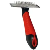 Karlie Professional Zupfbürste, Hundebürsten, M, Gummi, Rot/Schwarz, 16,5x6,5 cm
