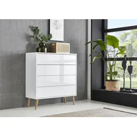 BMG Möbel Kommode Mailand 3 + HF Weiß