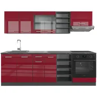 Vicco Küchenzeile R-Line 240 cm Anthrazit/Weiß