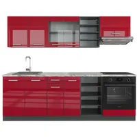 Vicco Küchenzeile R-Line 240 cm Rot Hochglanz