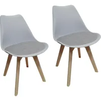 Hti-Living Esszimmerstuhl 2er Set PU Antikgrau Atlanta