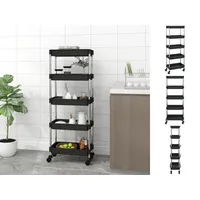 VidaXL Küchenwagen 5 Etagen Schwarz 42x29x128 cm Eisen und