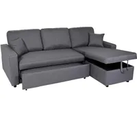 MCW Eckcouch mit Bettkasten 2-Sitzer Silber