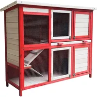 Wiltec Kaninchenstall 117,5 x 41 x 100 cm rot