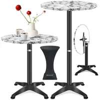 Kesser KESSER® 2in1 Stehtisch klappbar Bistrotisch Aluminium Edelstahlplatte höhenverstellbar