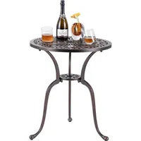 Costway Bistrotisch Ø 61 x 71 cm Braun/Bronze