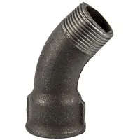 Gebo Armaturen Temperguss Gewindefitting schwarz Bogen 45° (IG -