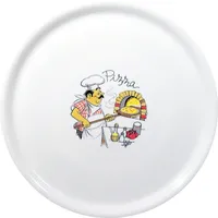 HENDI Pizzateller, Porzellan, Muster: Pizzabacken, Geschirrspüler und Mikrowellen geeignet,
