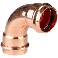 Pipetec Kupfer Pressfitting Bogen 90° 35 mm V+M-Kontur DVGW