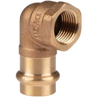 Pipetec Kupfer Pressfitting Winkel 90° aus Rotguss 18 mm