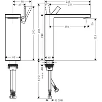 Hansgrohe AXOR MyEdition Einhebel-Waschtischmischer 230 mit Push-Open Ablaufgarnitur, ohne