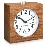 Navaris Analog Holz Wecker mit Snooze - Retro Uhr
