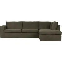 Woood Ecksofa Freddie, Rechts, Dunkelgrün