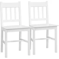 Homcom Esszimmerstuhl 2er Set Küchenstuhl, Essstuhl mit Rückenlehne, Kiefernholz