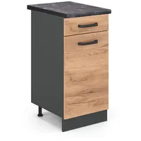 Vicco Küchenunterschrank R-Line, 40 cm , AP Anthrazit, Goldkraft