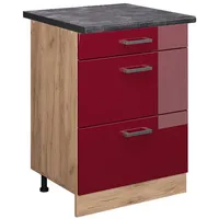 Vicco Küchenunterschrank R-Line 60 cm mit Schubladen, AP Anthrazit,