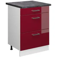 Vicco Küchenunterschrank R-Line 60 cm mit Schubladen, AP Anthrazit