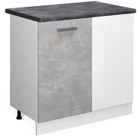 Vicco Eckunterschrank R-Line 86 cm, AP Anthrazit Beton/Weiß -