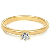 Trilani Ring Sterling Silber Zirkonia in Gelbgold 48 Damen