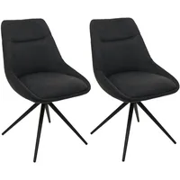 Mendler 2er-Set Esszimmerstuhl HWC-M65, Küchenstuhl Lehnstuhl Stuhl, drehbar Auto-Position