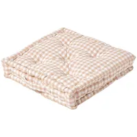 Homescapes Sitzkissen, Beige, Textil, Kariert, Füllung: Polyester, Quadratisch, 40x8x40