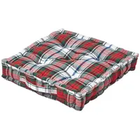 Homescapes Sitzkissen, Rot, Textil, Kariert, Füllung: Polyester, Quadratisch, 40x8x40