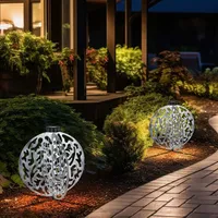 GLOBO Solarlampe silber Terrassenleuchte Reto Außenlampe, LED Steckleuchte Gartendeko