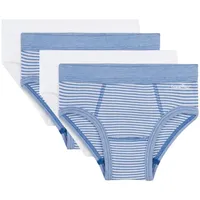 Sanetta Jungen 4er Pack Slips - Unterhose, gestreift Weiß/Blau