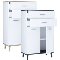 VCM Seitenschrank Landos Weiß/Honig-Eiche