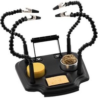 McPower Dritte Hand 11M-1, Vier Klemmen, Lötzinn-Halter, Lötschwamm, schwarz