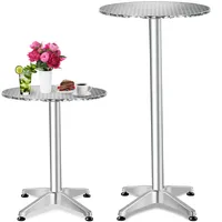 Tectake Stehtisch, aus Aluminium, rund, standfest und pflegeleicht, 60