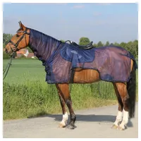 Euroriding Ausreit-Fliegendecke mit Fransen - navy | 115