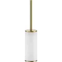 GESSI Inciso Stand-WC-Bürstengarnitur, Behälter weiß matt, 58543727, Farbe: Messing