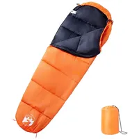 VidaXL Mumienschlafsack für Erwachsene - 3 Jahreszeiten Komfort schwarz|farblos|orange
