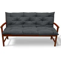Beautissu Bankauflage 120 x 50 x 10 cm grau