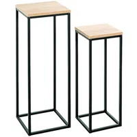 Haku-Möbel HAKU Möbel Blumensäule 2er Set, Eiche, schwarz (Eiche