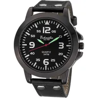 EICHMÜLLER Herrenuhr RE1008 schwarz-schwarz Lederband 45 mm