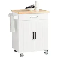 SoBuy Küchenwagen mit 1 Schublade Holzfarbe 74x45,6x91cm Modern