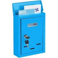 Relaxdays Briefkasten mit Namensschild, aus Metall, mit 2 Schlüsseln,