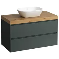 Laufen Lani Waschtischplatte mit Unterschrank, 985mm, mit Ausschnitt mittig