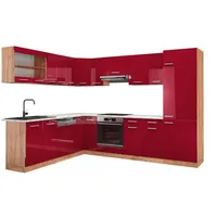 Vicco Eckküche Bordeaux Eiche Wotan, L-Form,L-Form, 227x207x287 cm, AP