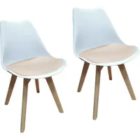 Hti-Living HTI-Living, Esszimmerstuhl Samt 2er Set Atlanta Weiß/Creme