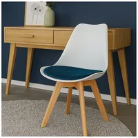 Hti-Living Esszimmerstuhl Samt Atlanta Weiß/Blau