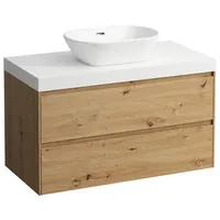 Laufen Lani Waschtischplatte mit Unterschrank, 985mm, mit Ausschnitt mittig