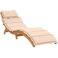 VidaXL Sonnenliege mit Auflage Beige Massivholz Akazie