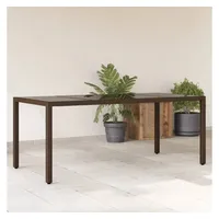 VidaXL Gartentisch mit Glasplatte Braun 190x90x75 cm Poly Rattan