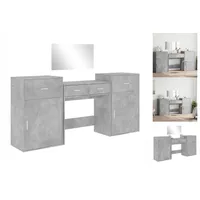 VidaXL 4-tlg. Schminktisch-Set Betongrau Holzwerkstoff