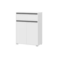 MID.YOU Schuhschrank Torino ca. 76x102x35cm Weiß/Grau