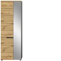 Xonox home Garderobenschrank Canu ca. 65x190x37cm Eiche Dekor,Grau