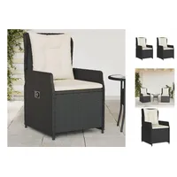 VidaXL Gartensessel 2 Stk. Verstellbar Schwarz Poly Rattan